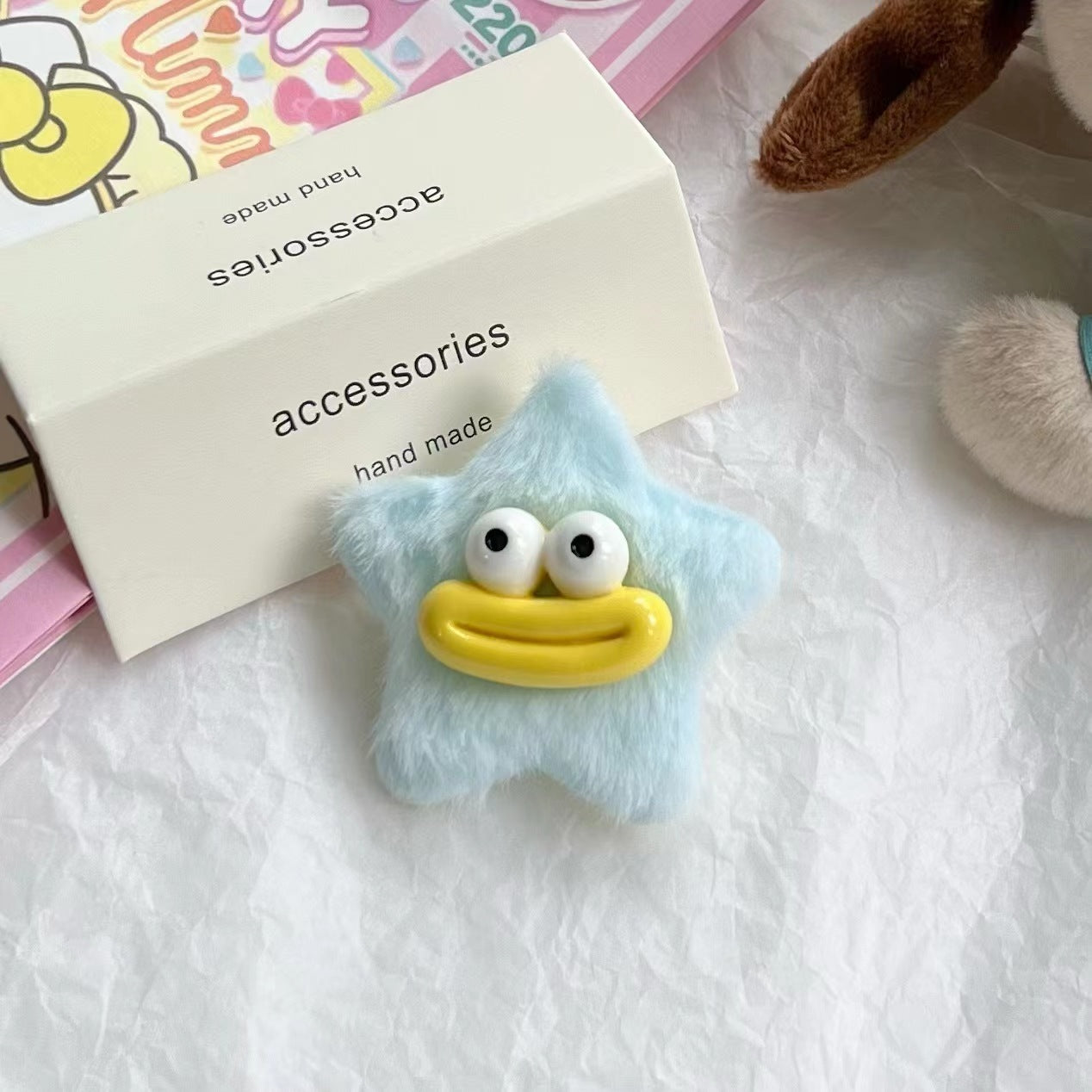GIRLY HEART PLUSH DUCKBILL CLIP