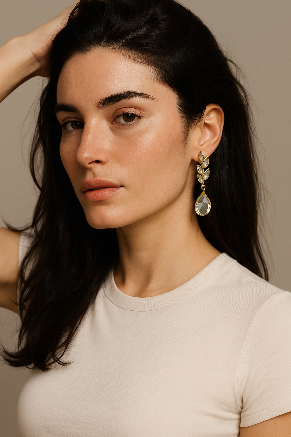 GOLD LEAF DROP EARRINGS