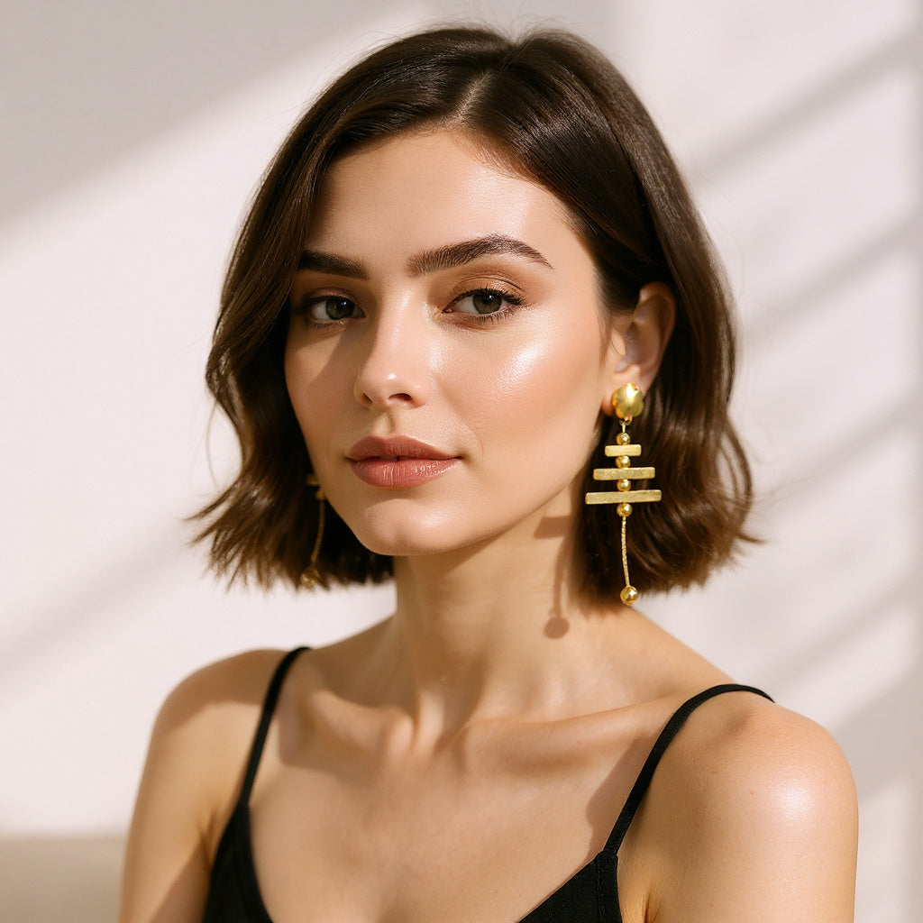 GOLDEN BLOOM CASCADE DANGLE EARRINGS