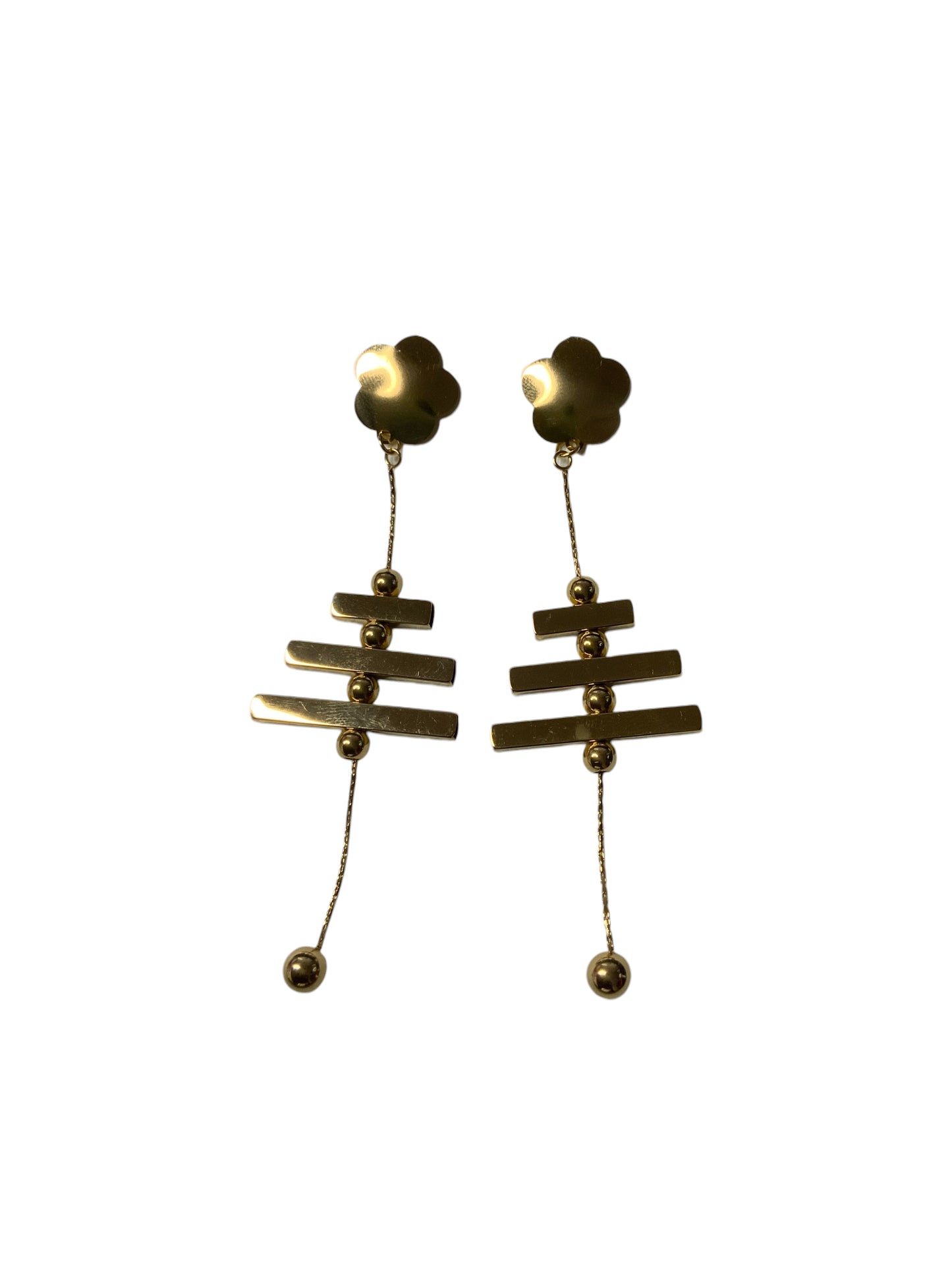 GOLDEN BLOOM CASCADE DANGLE EARRINGS
