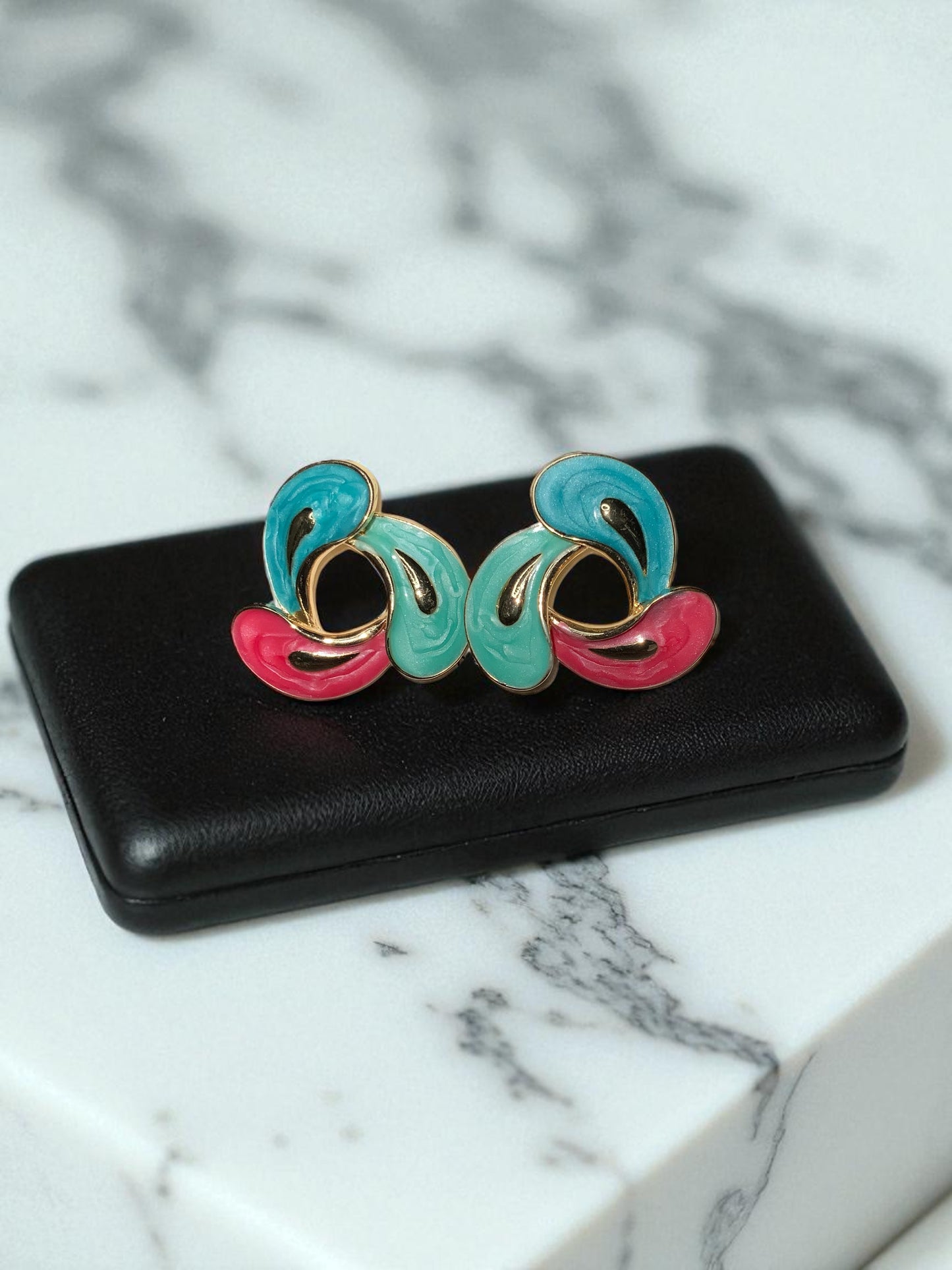 RETRO POP SPLASH ENAMEL STUD EARRINGS