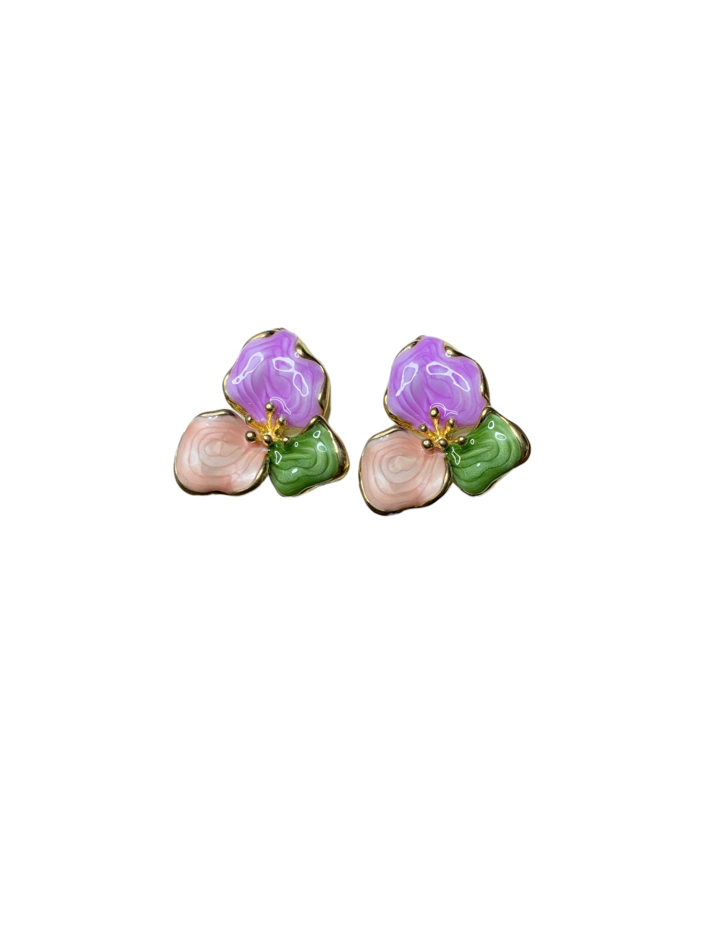 PETAL GARDEN ENAMEL STUD EARRINGS