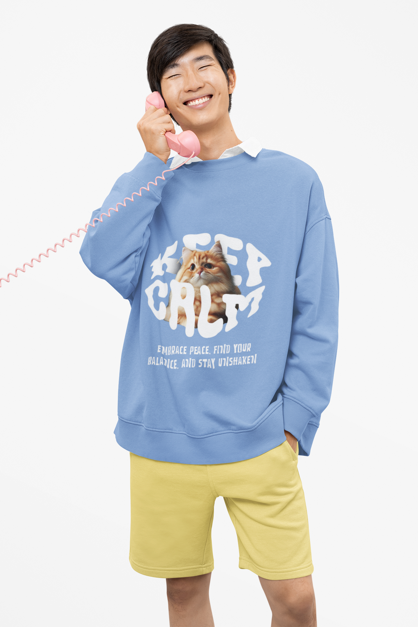 SUDADERA DE CUELLO REDONDO CON GATO