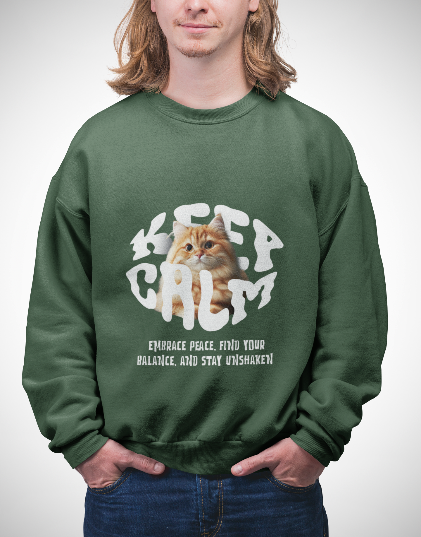 SUDADERA DE CUELLO REDONDO CON GATO