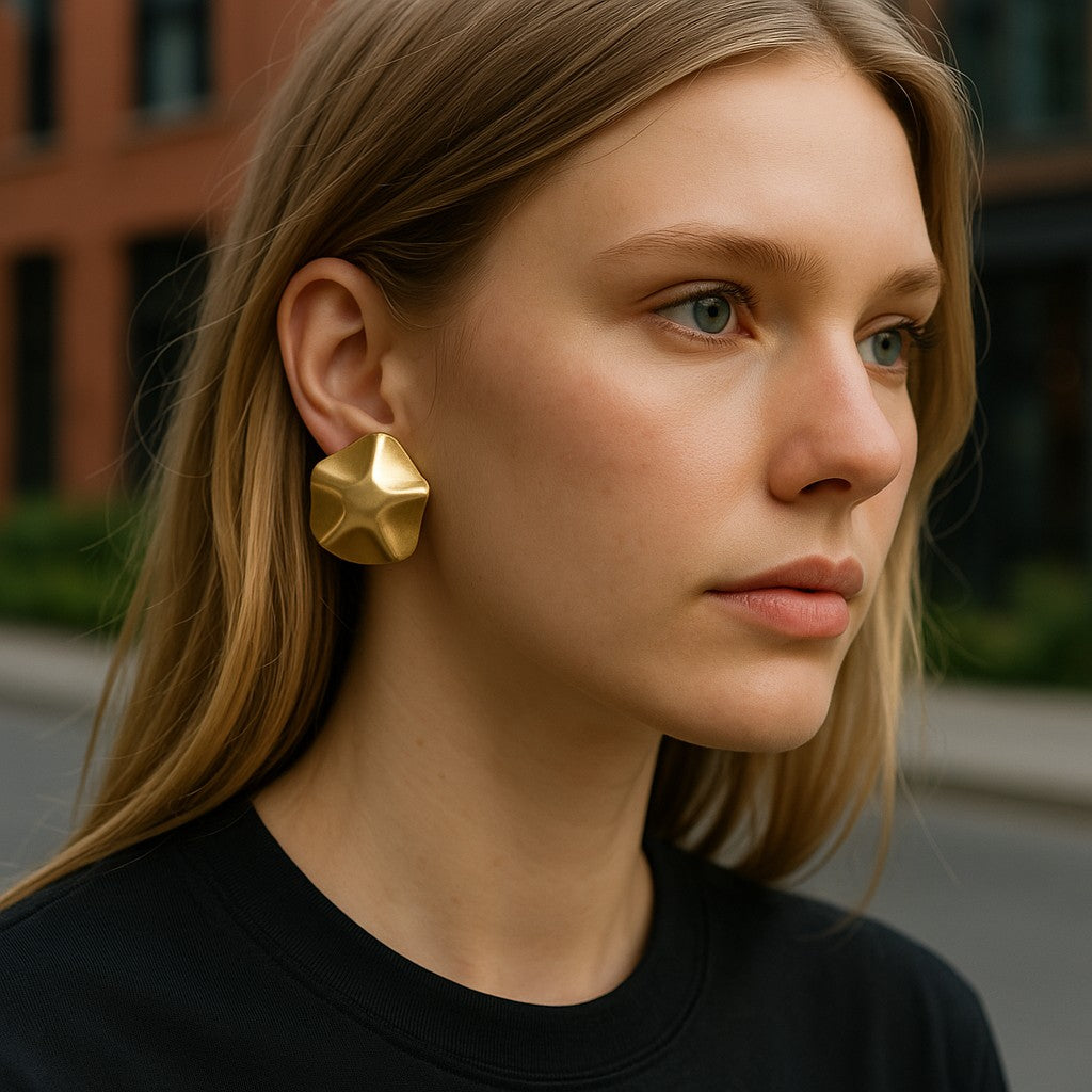 GOLD STUD EARRINGS