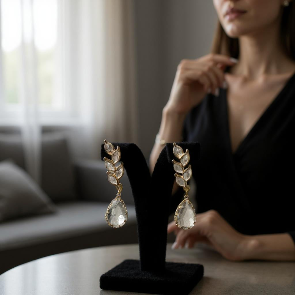GOLD LEAF DROP EARRINGS