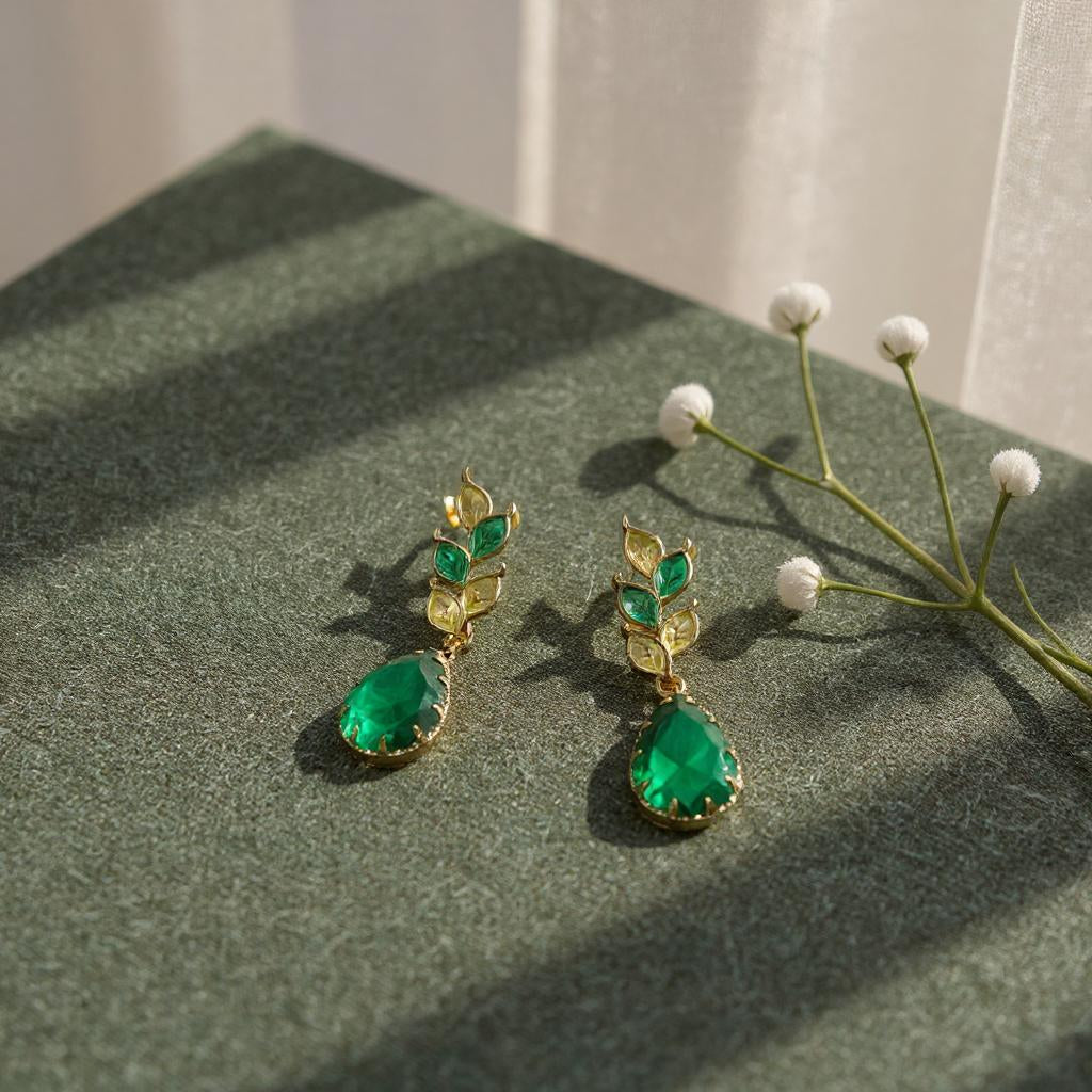GOLD LEAF DROP EARRINGS