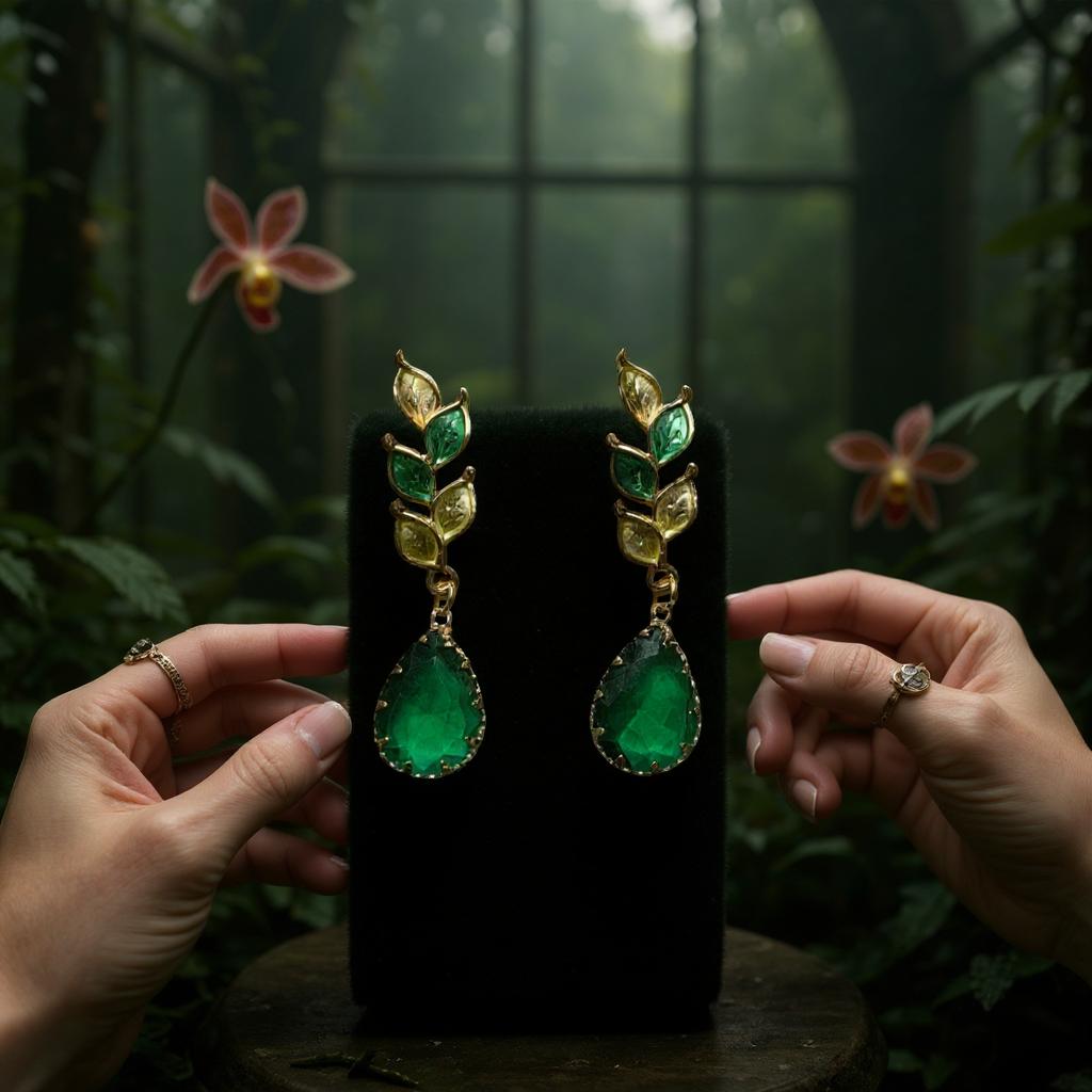 GOLD LEAF DROP EARRINGS