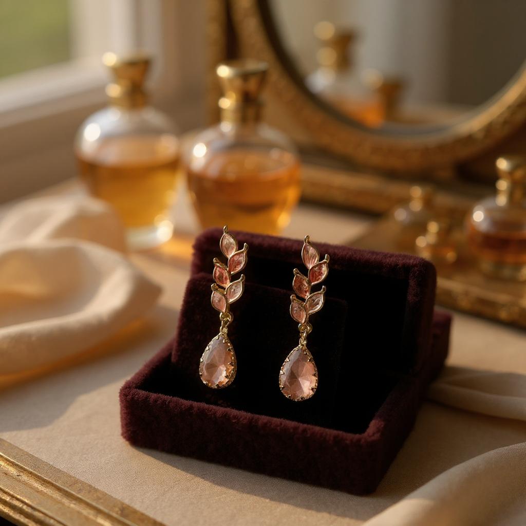GOLD LEAF DROP EARRINGS