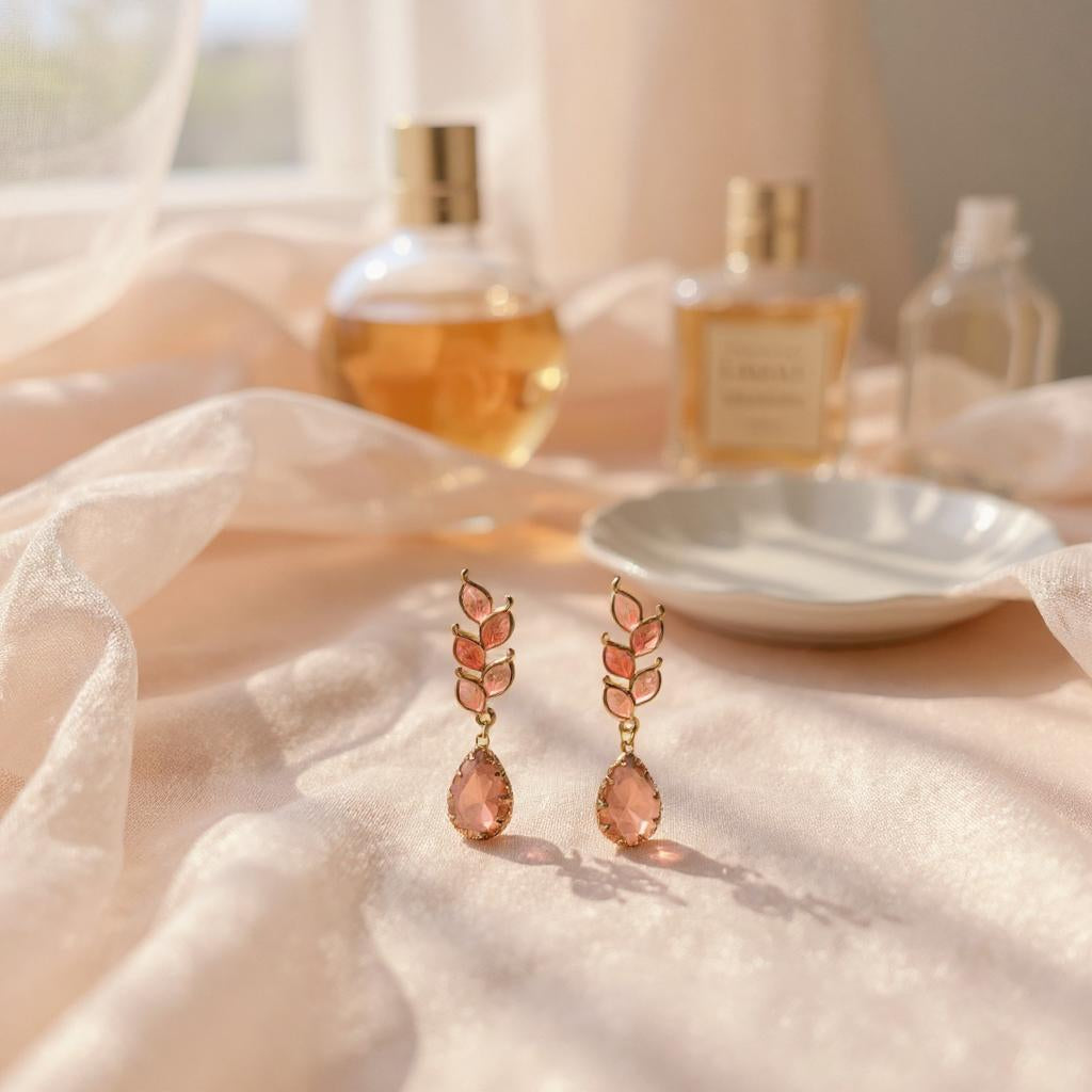 GOLD LEAF DROP EARRINGS