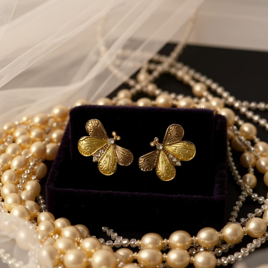 BUTTERFLY WING STUD EARRINGS