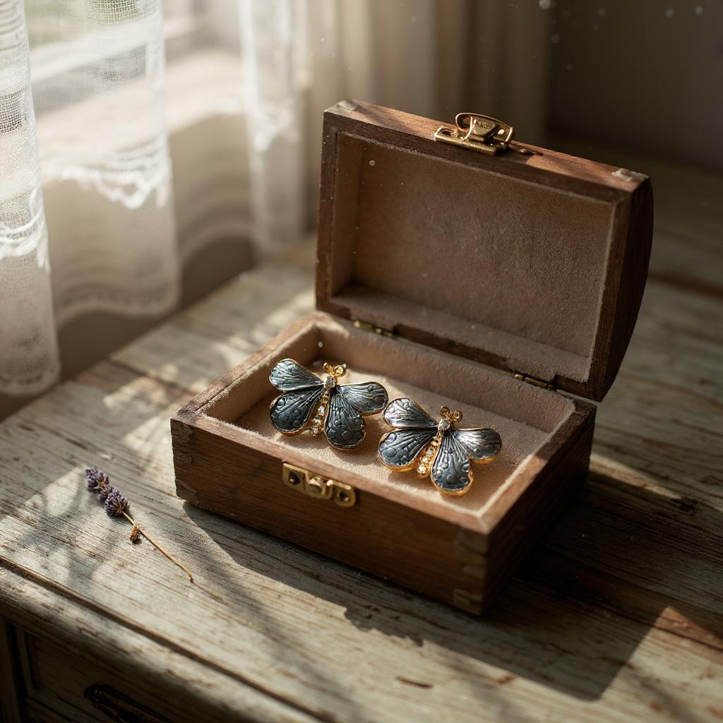 BUTTERFLY WING STUD EARRINGS