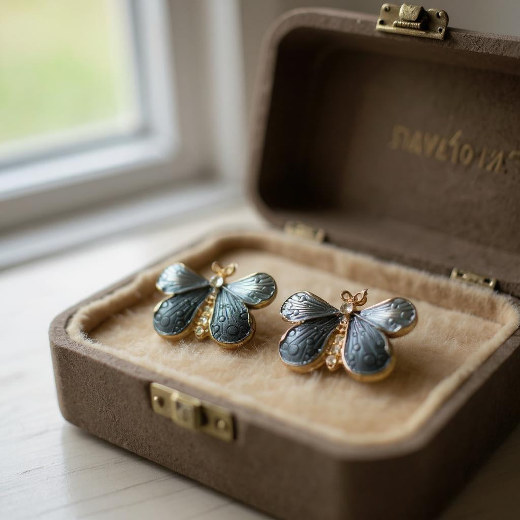 BUTTERFLY WING STUD EARRINGS