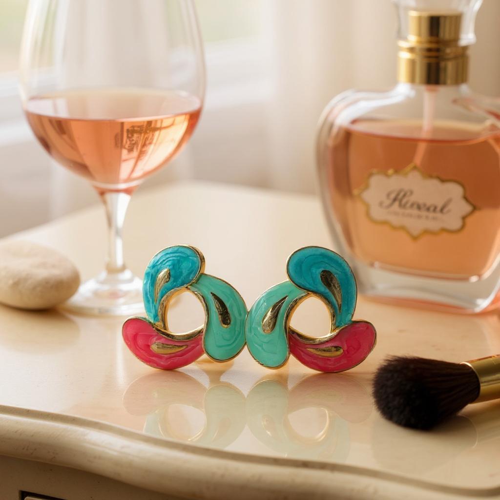 RETRO POP SPLASH ENAMEL STUD EARRINGS
