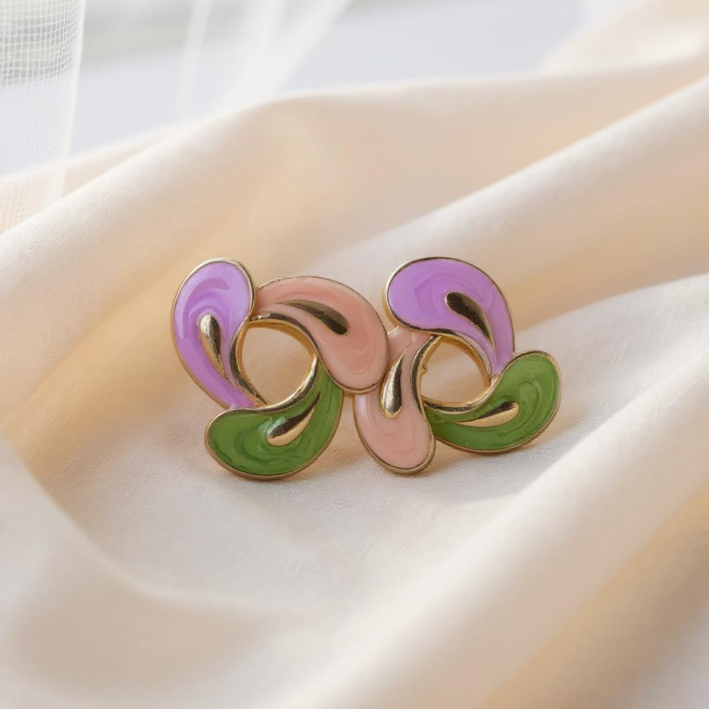RETRO POP SPLASH ENAMEL STUD EARRINGS