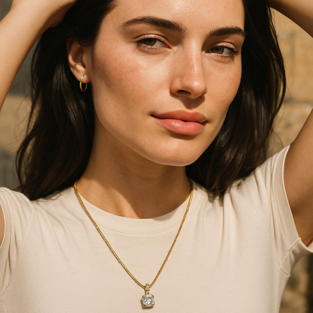 RADIANT CUT SOLITAIRE PENDANT NECKLACE