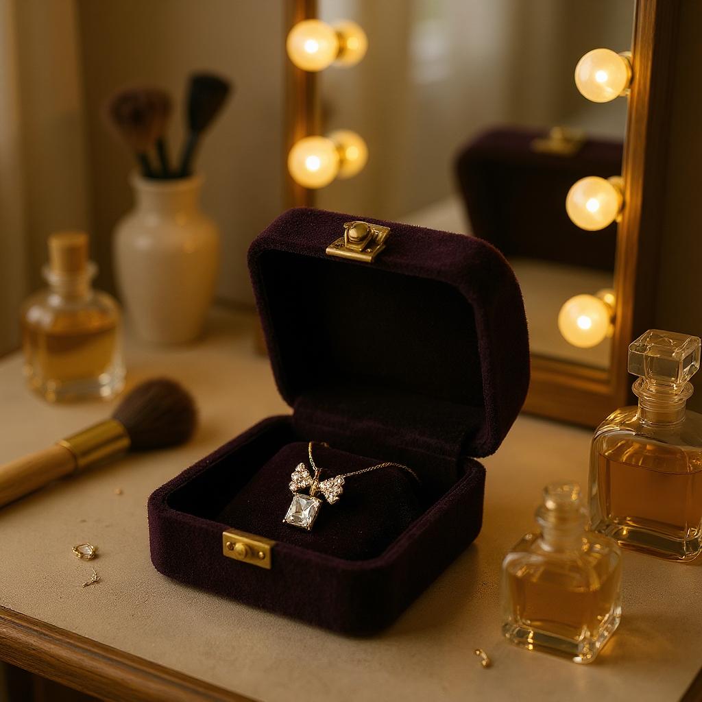 GOLDEN BOW PENDANT NECKLACE