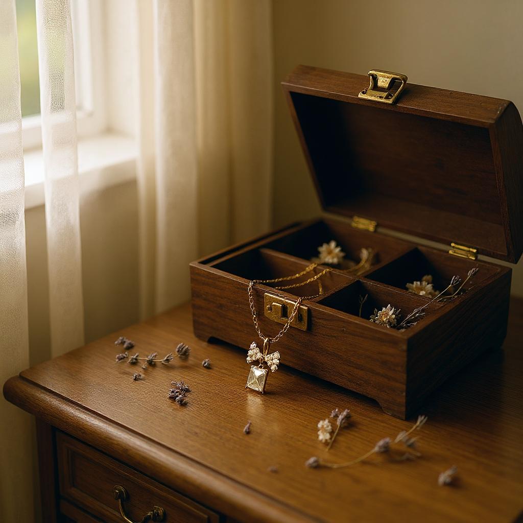GOLDEN BOW PENDANT NECKLACE