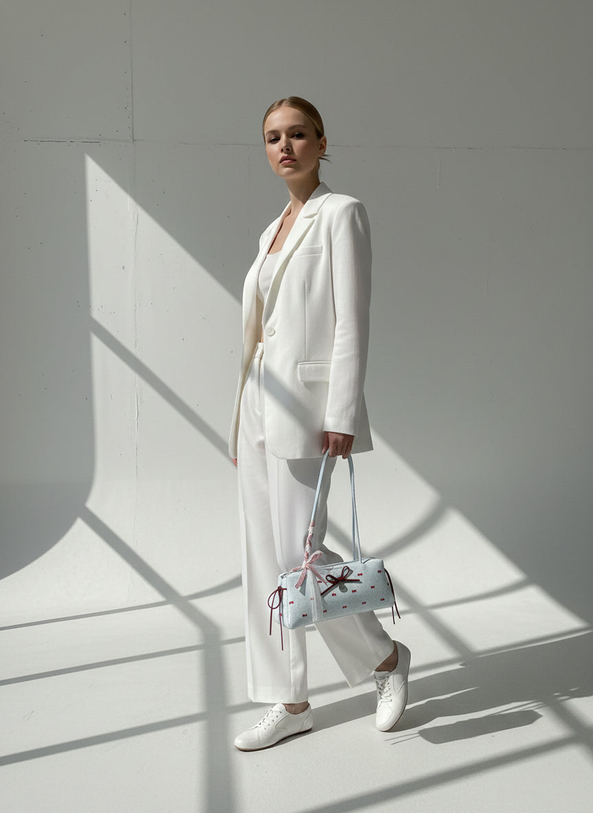 CUTE BOW PRINT SHOULDER BAG