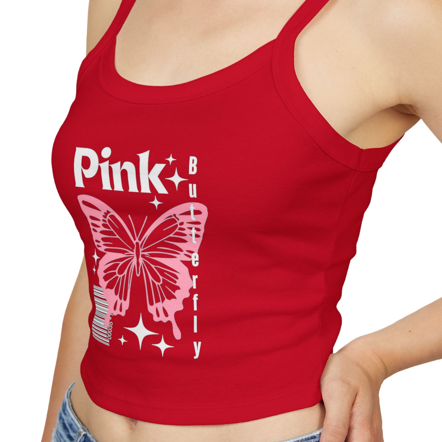 SPAGHETTI STRAP TANK TOP - BUTTERFLY