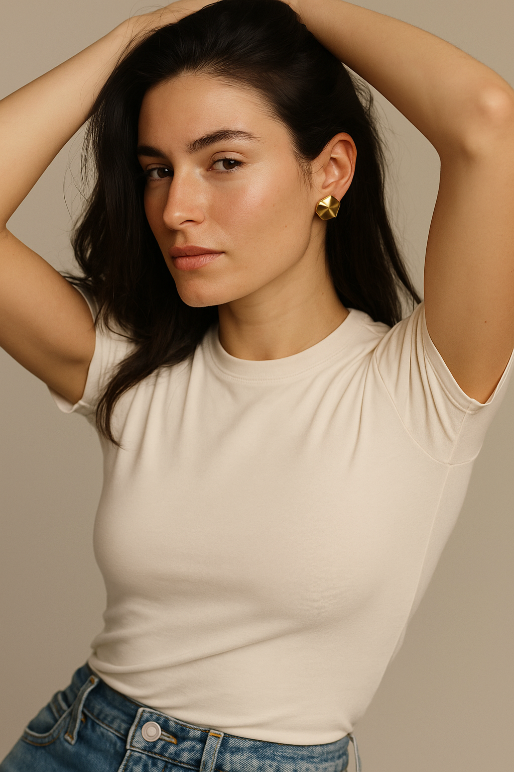 GOLD STUD EARRINGS