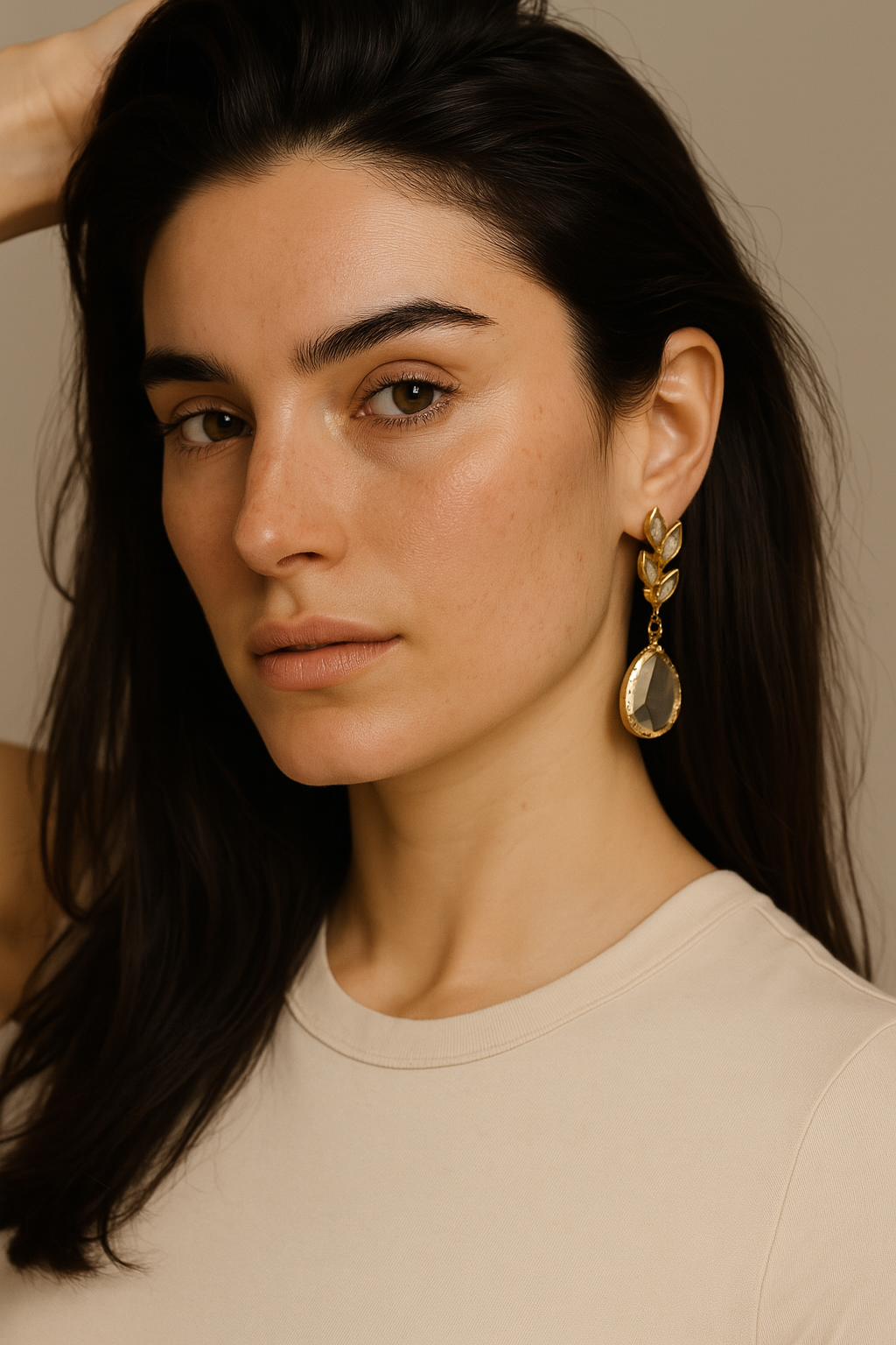 GOLD LEAF DROP EARRINGS