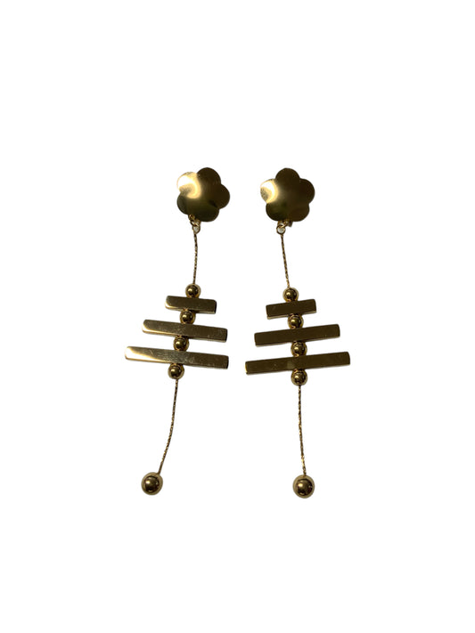 GOLDEN BLOOM CASCADE DANGLE EARRINGS