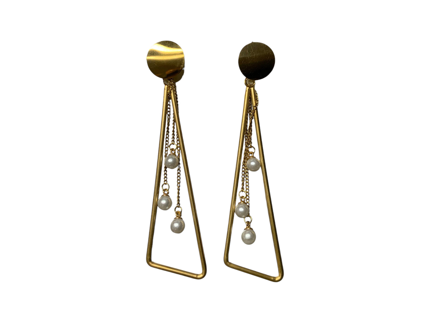 PEARL DRAPE GEOMETRIC DROP EARRINGS