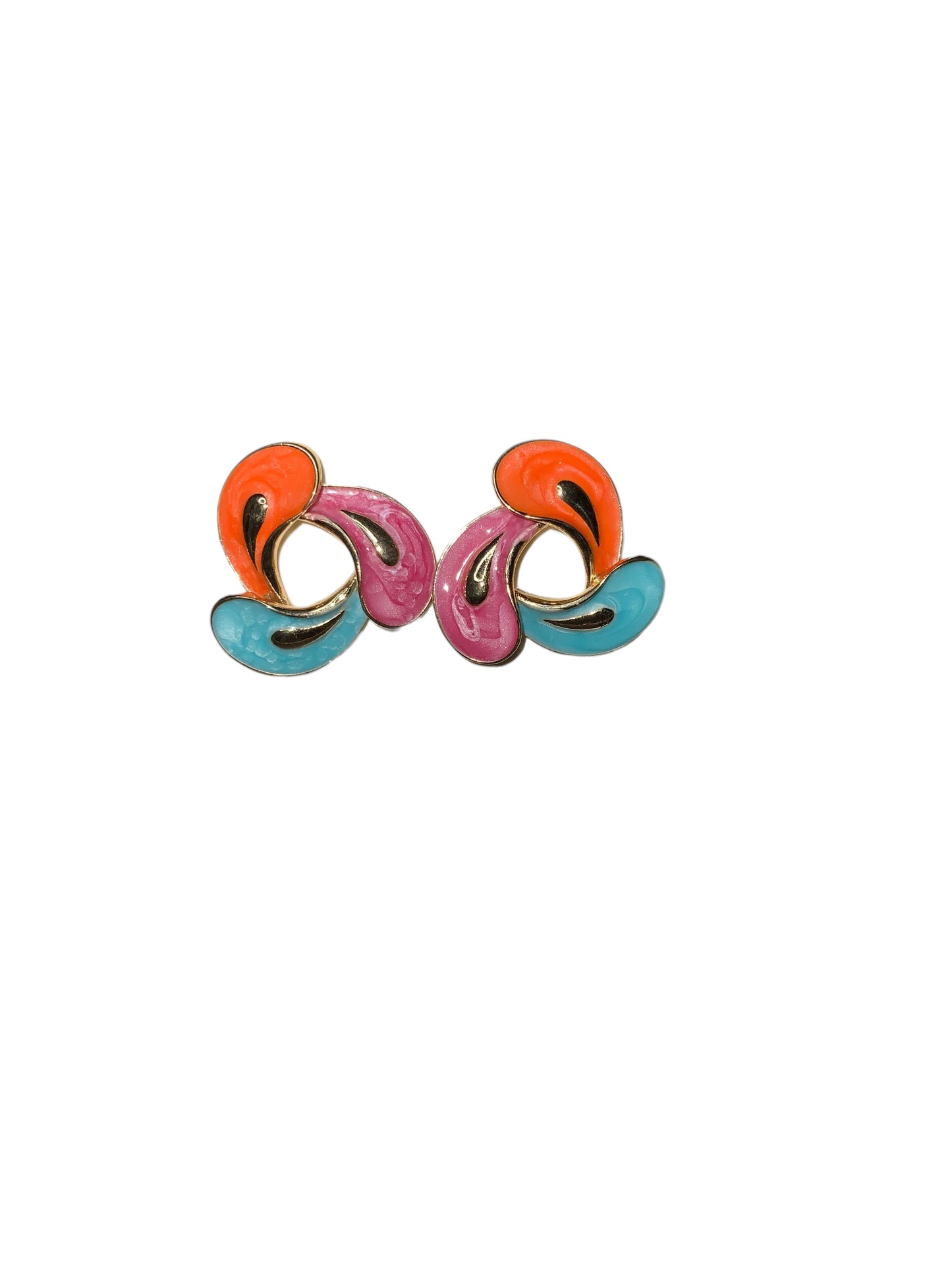 RETRO POP SPLASH ENAMEL STUD EARRINGS