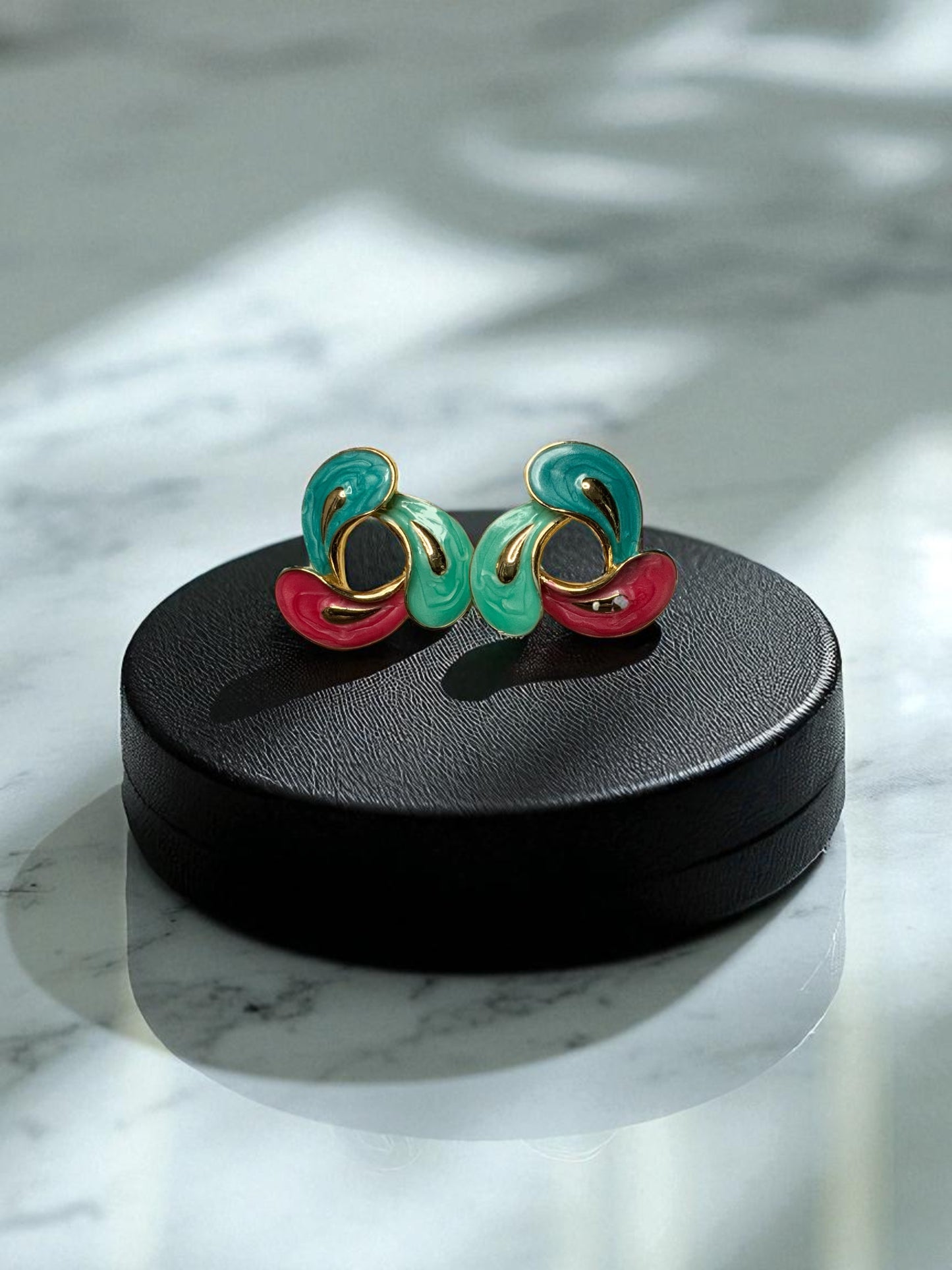 RETRO POP SPLASH ENAMEL STUD EARRINGS