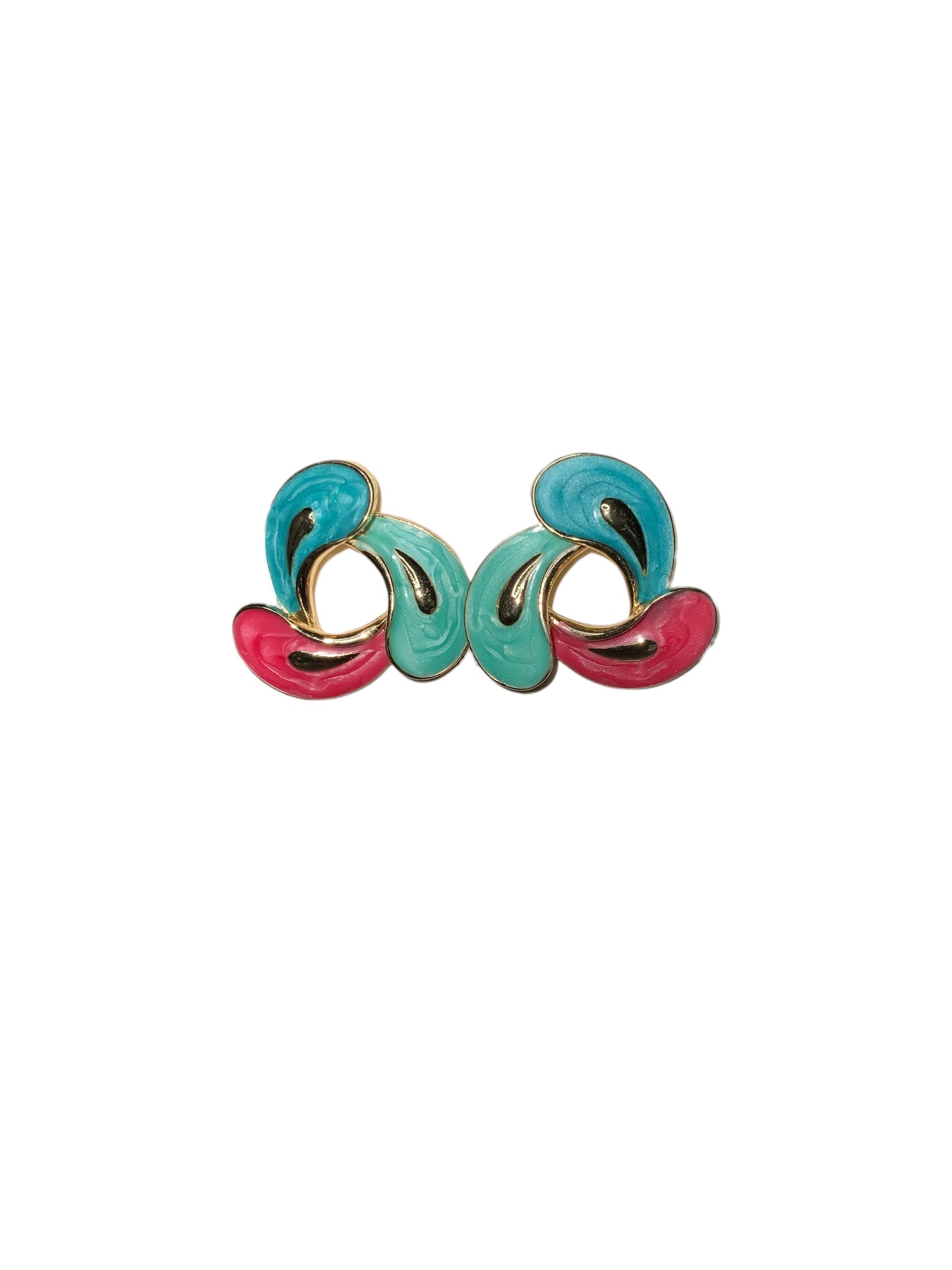 RETRO POP SPLASH ENAMEL STUD EARRINGS
