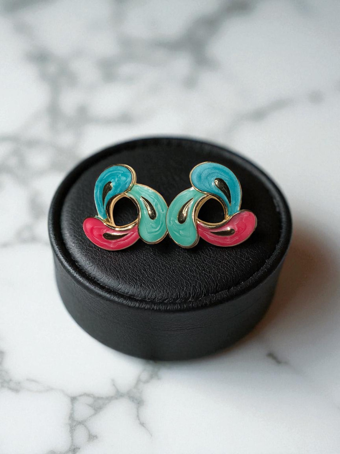 RETRO POP SPLASH ENAMEL STUD EARRINGS