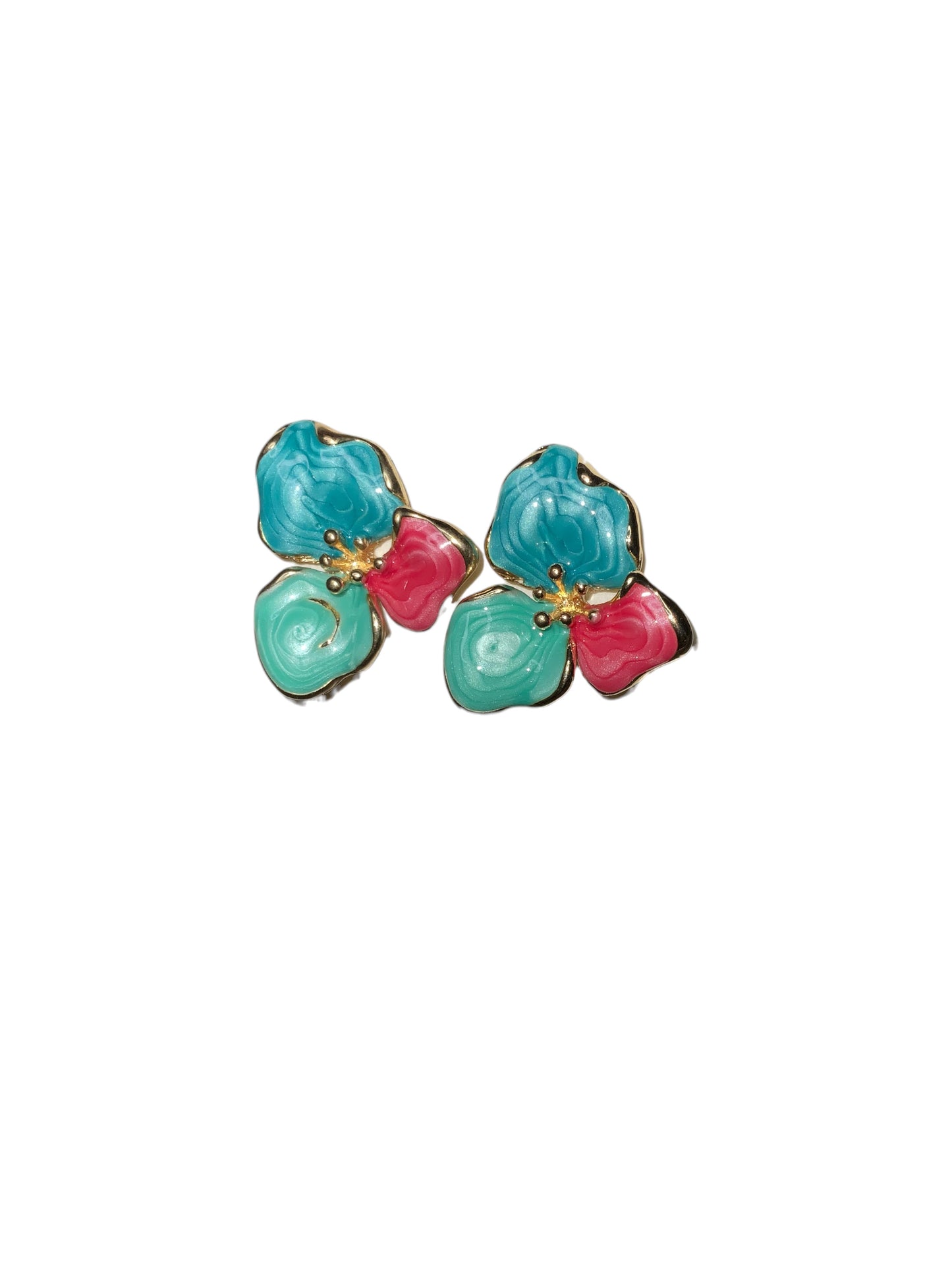 PETAL GARDEN ENAMEL STUD EARRINGS