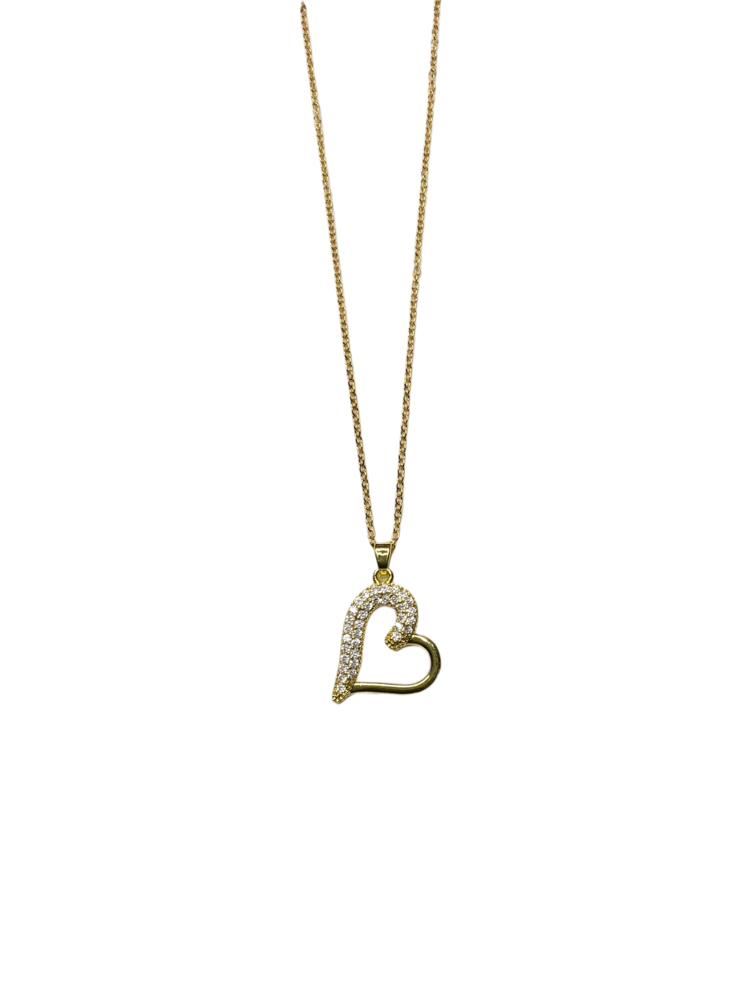 ASYMMETRICAL HEART PENDANT NECKLACE