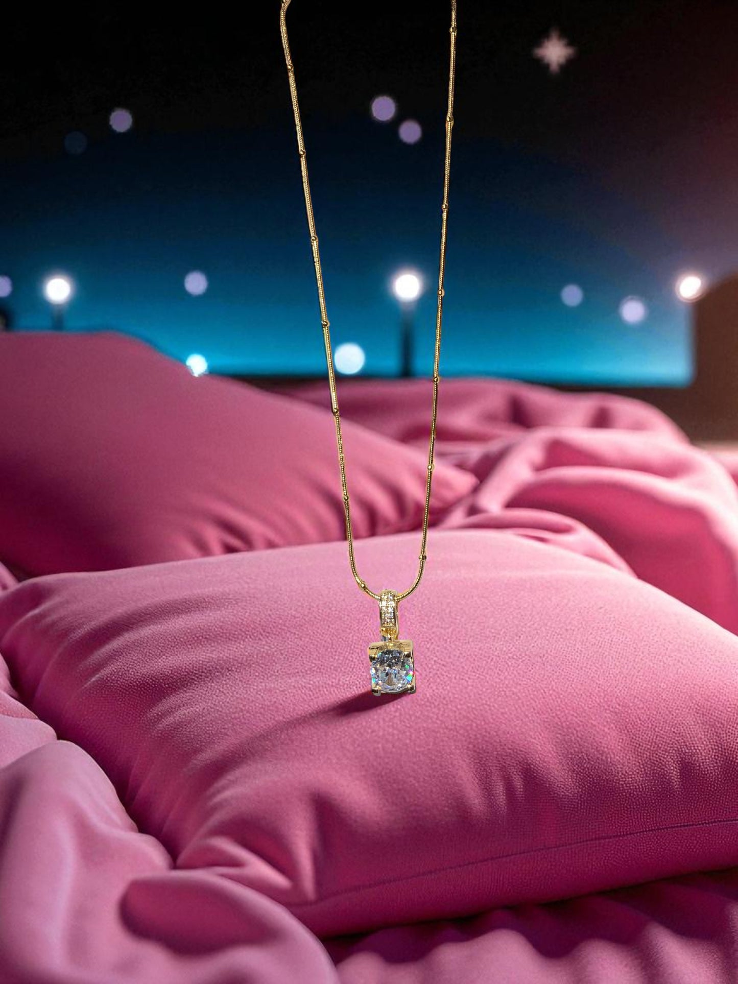 RADIANT CUT SOLITAIRE PENDANT NECKLACE