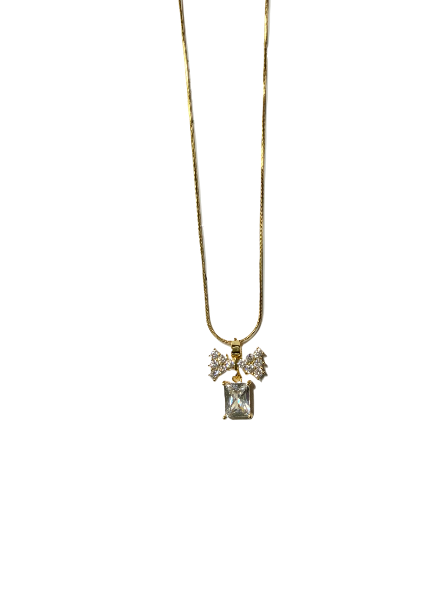 GOLDEN BOW PENDANT NECKLACE