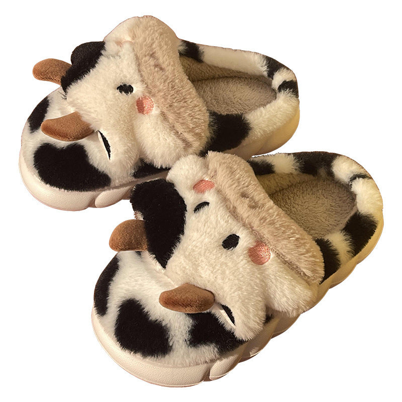 CUTE PLUSH COW SLIPPERS