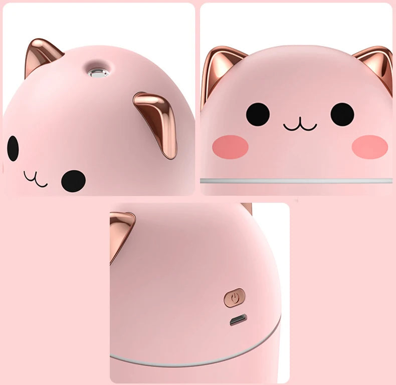CUTE CAT USB AIR HUMIDIFIER WITH LED LIGHTS