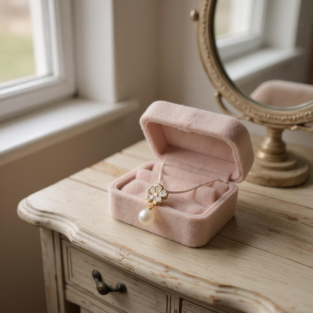 BLOSSOM PEARL DROP NECKLACE