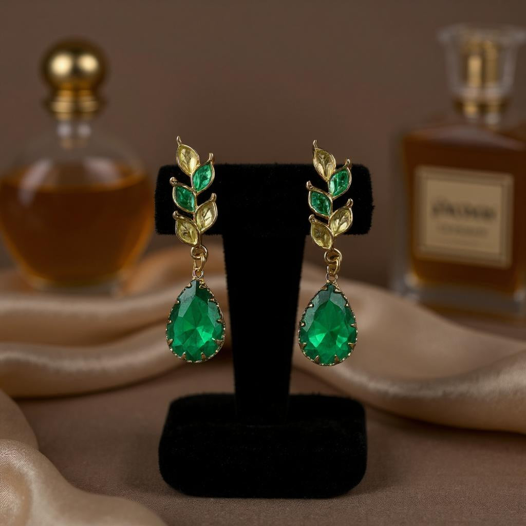 GOLD LEAF DROP EARRINGS