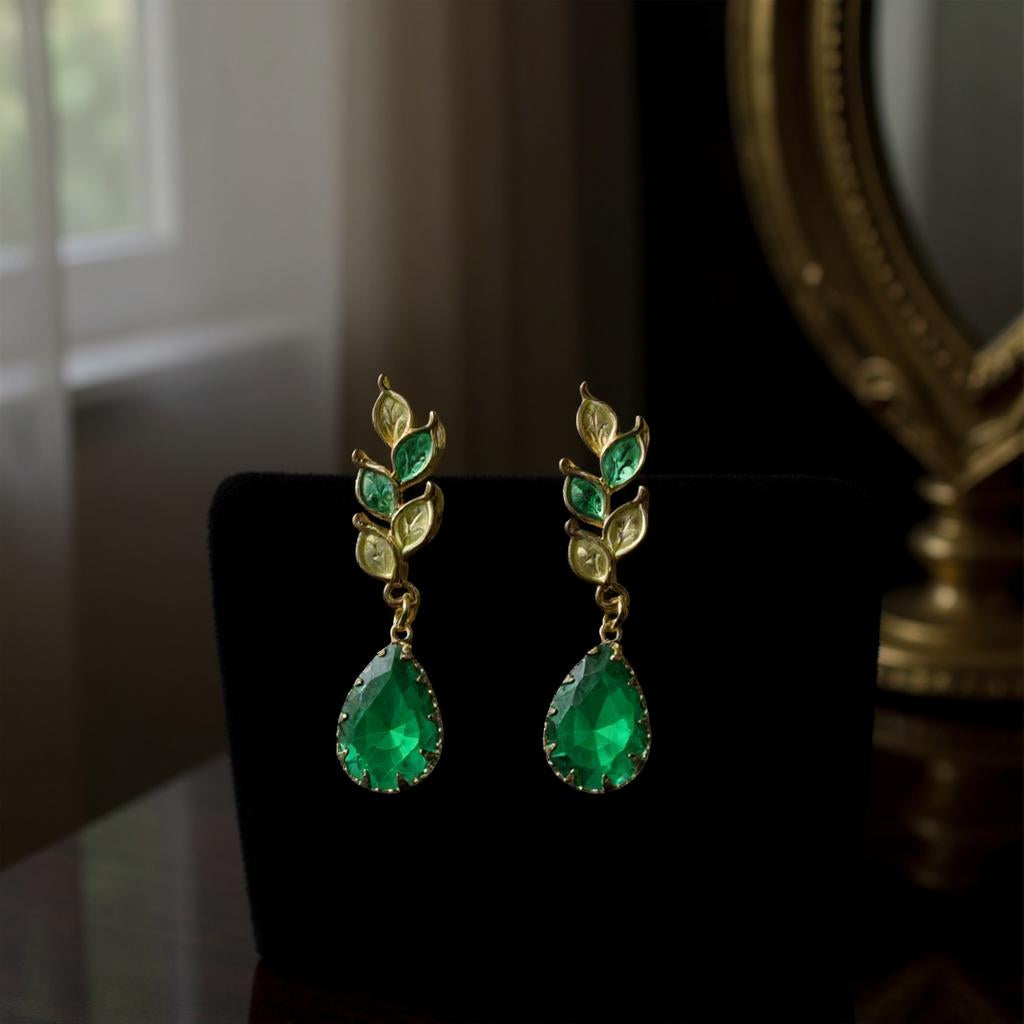 GOLD LEAF DROP EARRINGS