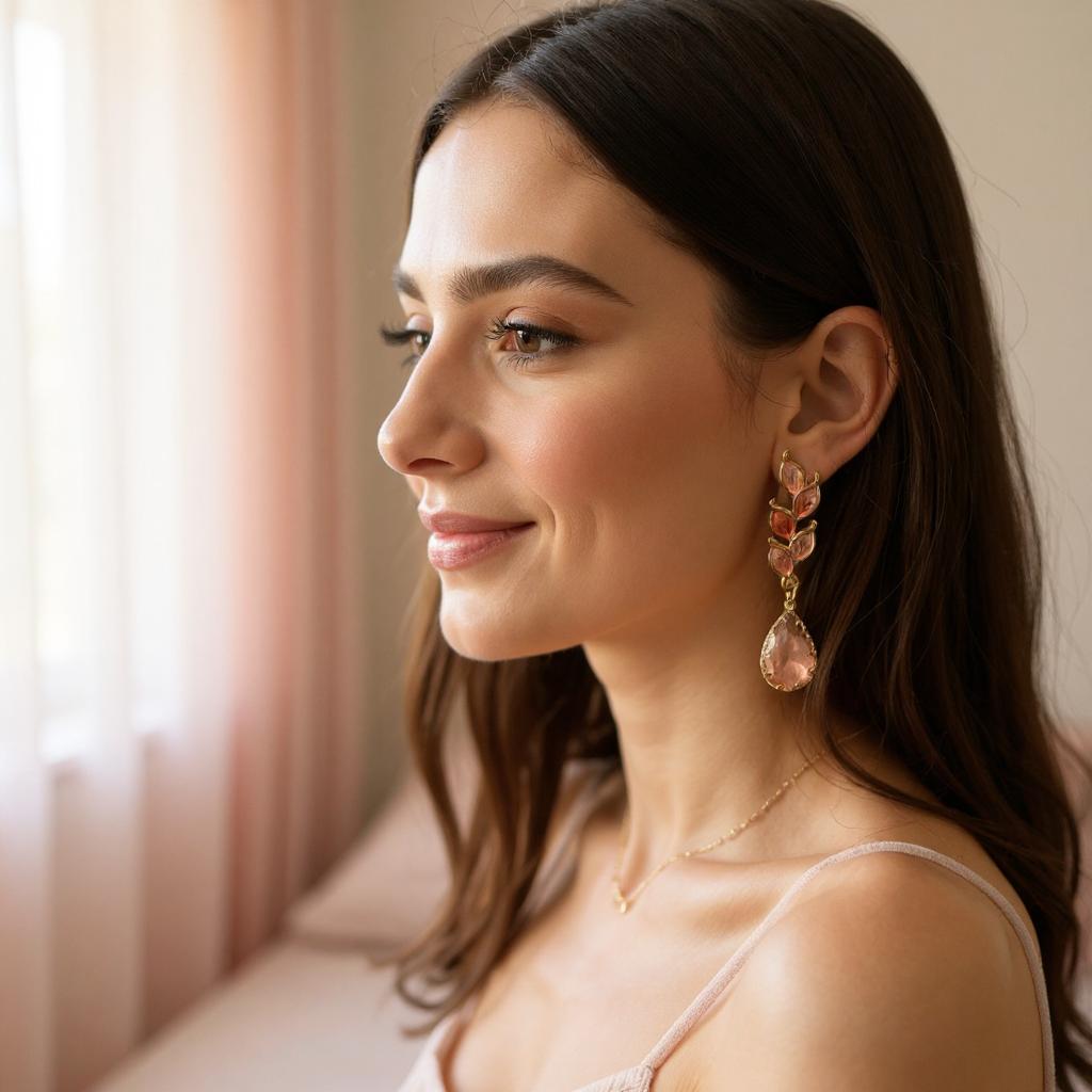 GOLD LEAF DROP EARRINGS