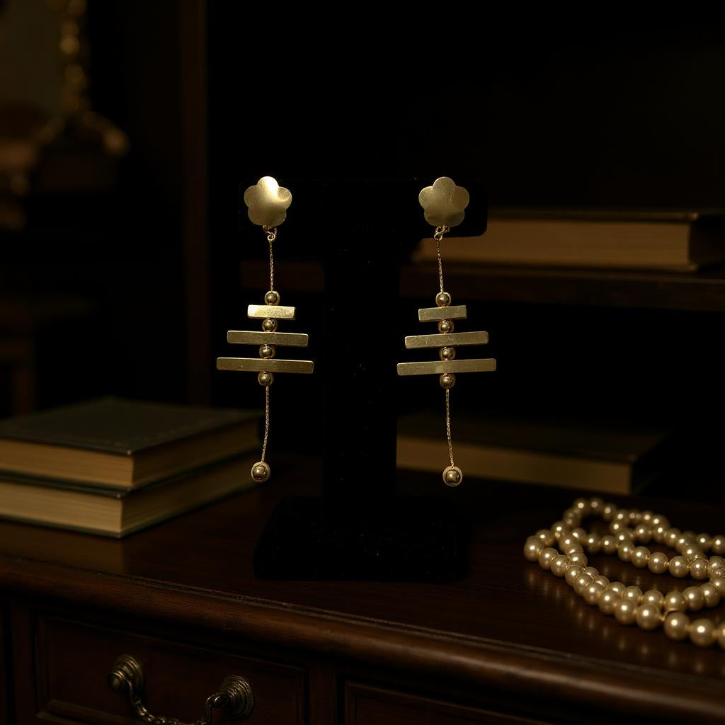 GOLDEN BLOOM CASCADE DANGLE EARRINGS