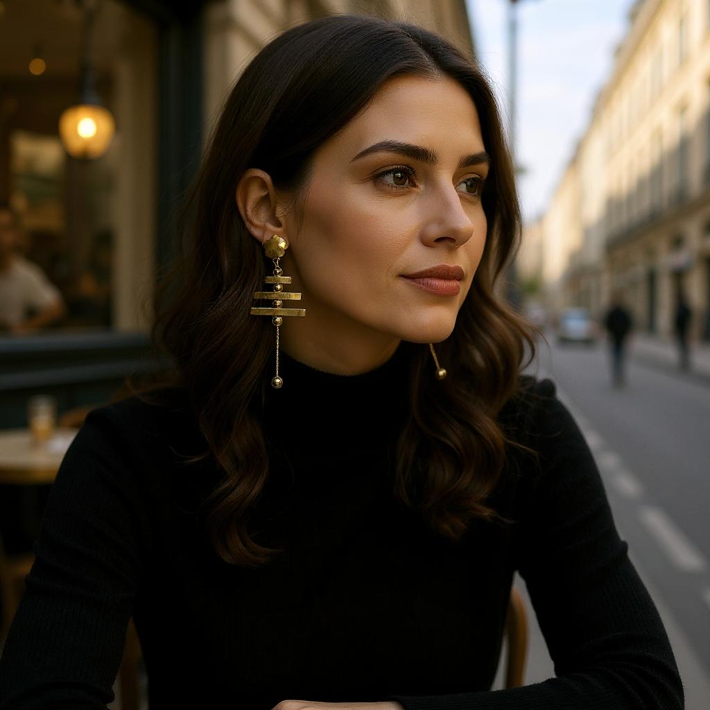 GOLDEN BLOOM CASCADE DANGLE EARRINGS