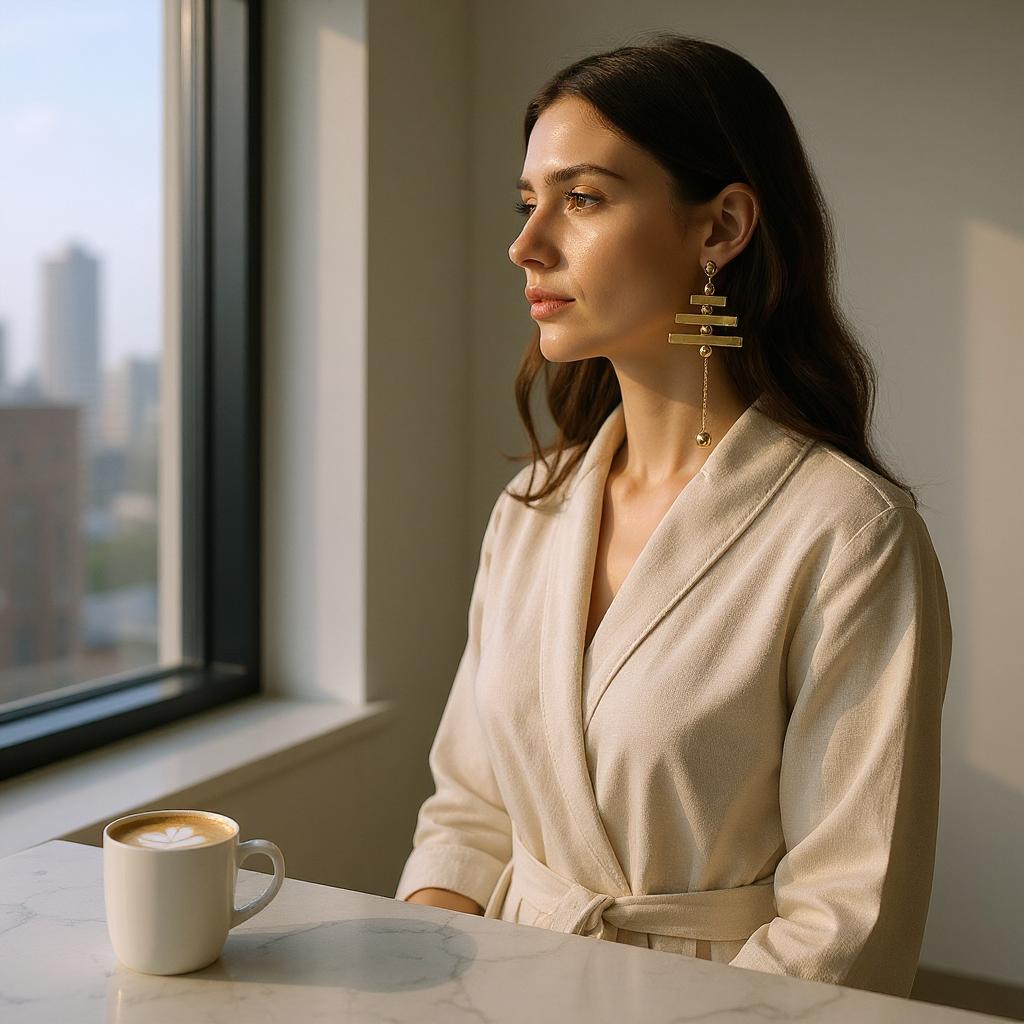 GOLDEN BLOOM CASCADE DANGLE EARRINGS