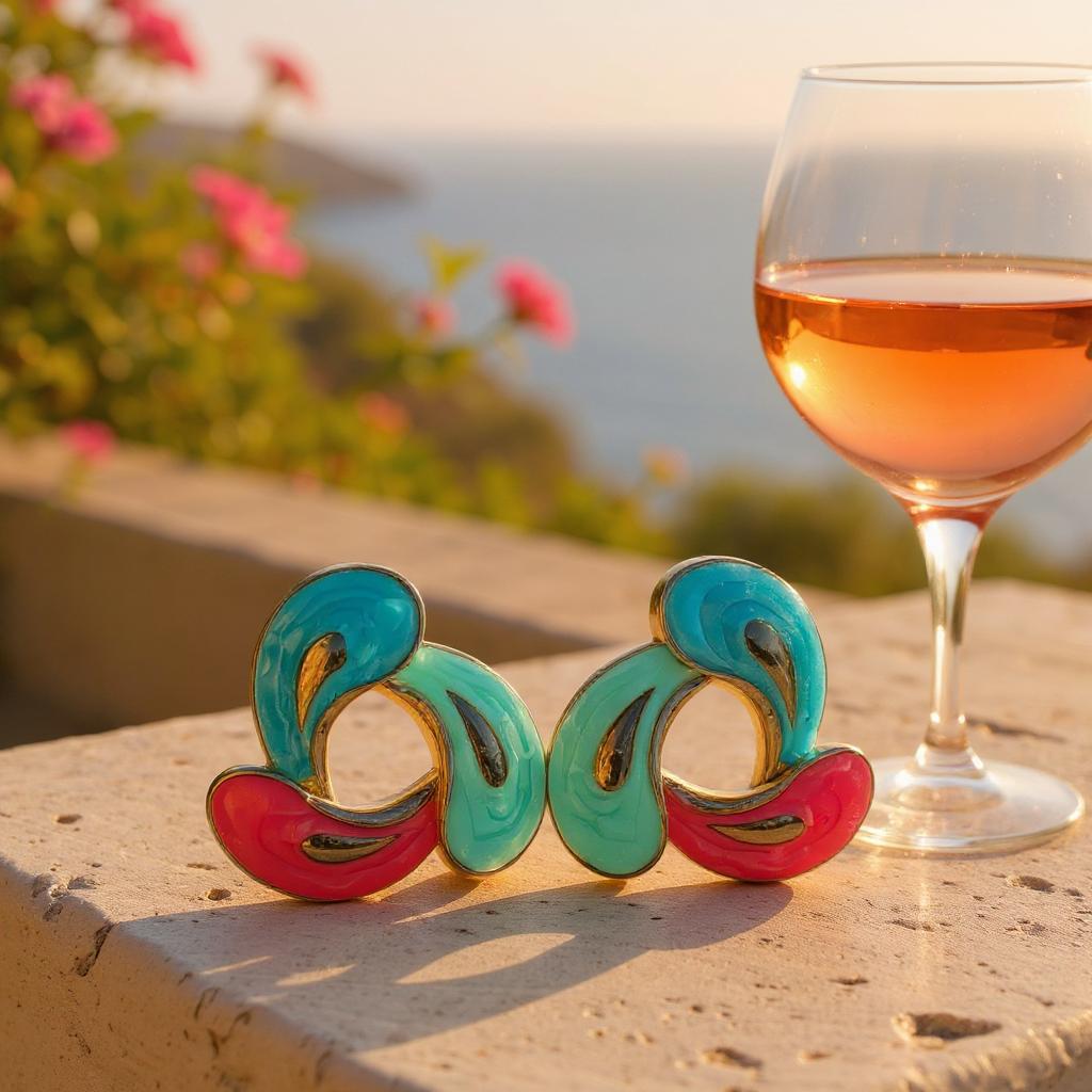 RETRO POP SPLASH ENAMEL STUD EARRINGS