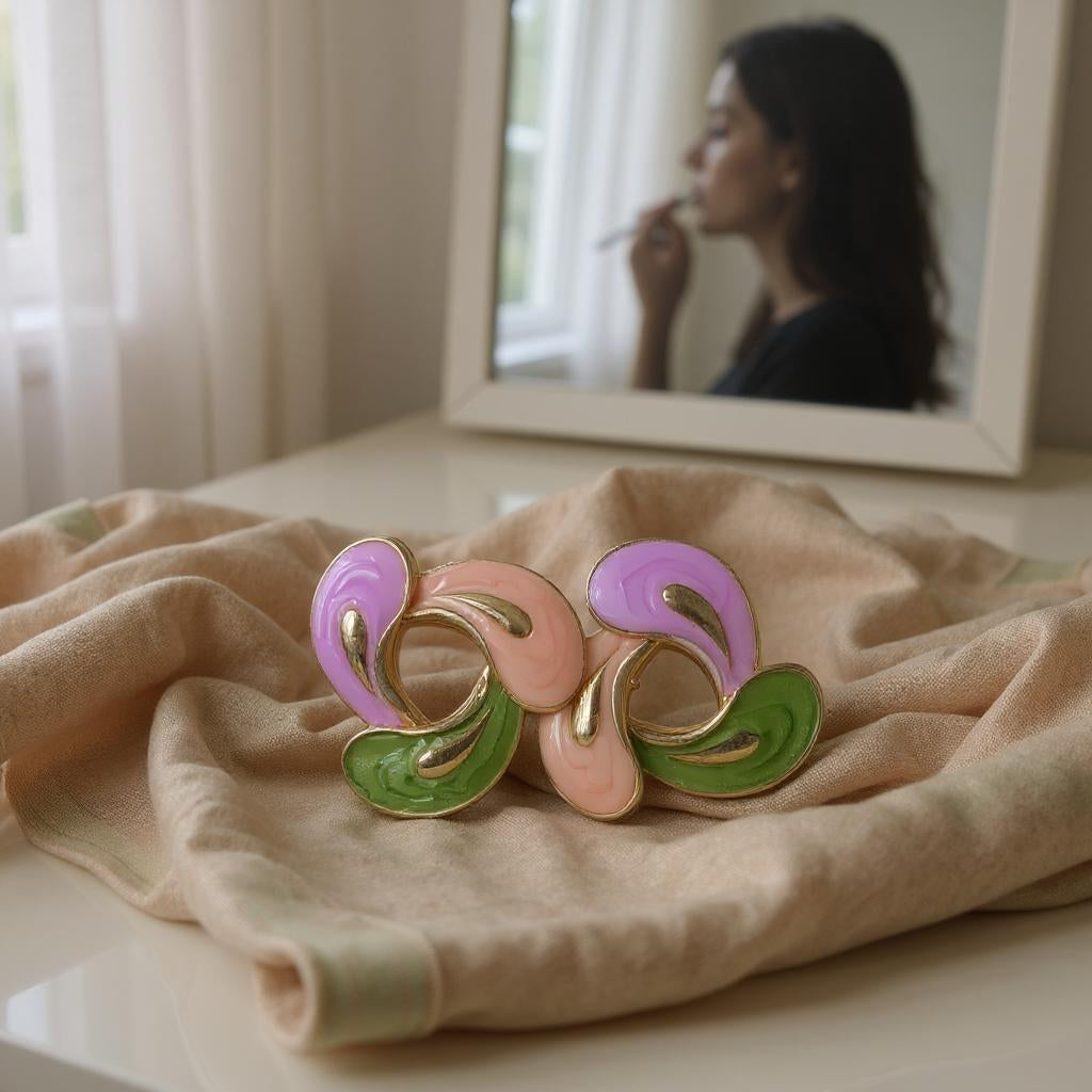 RETRO POP SPLASH ENAMEL STUD EARRINGS
