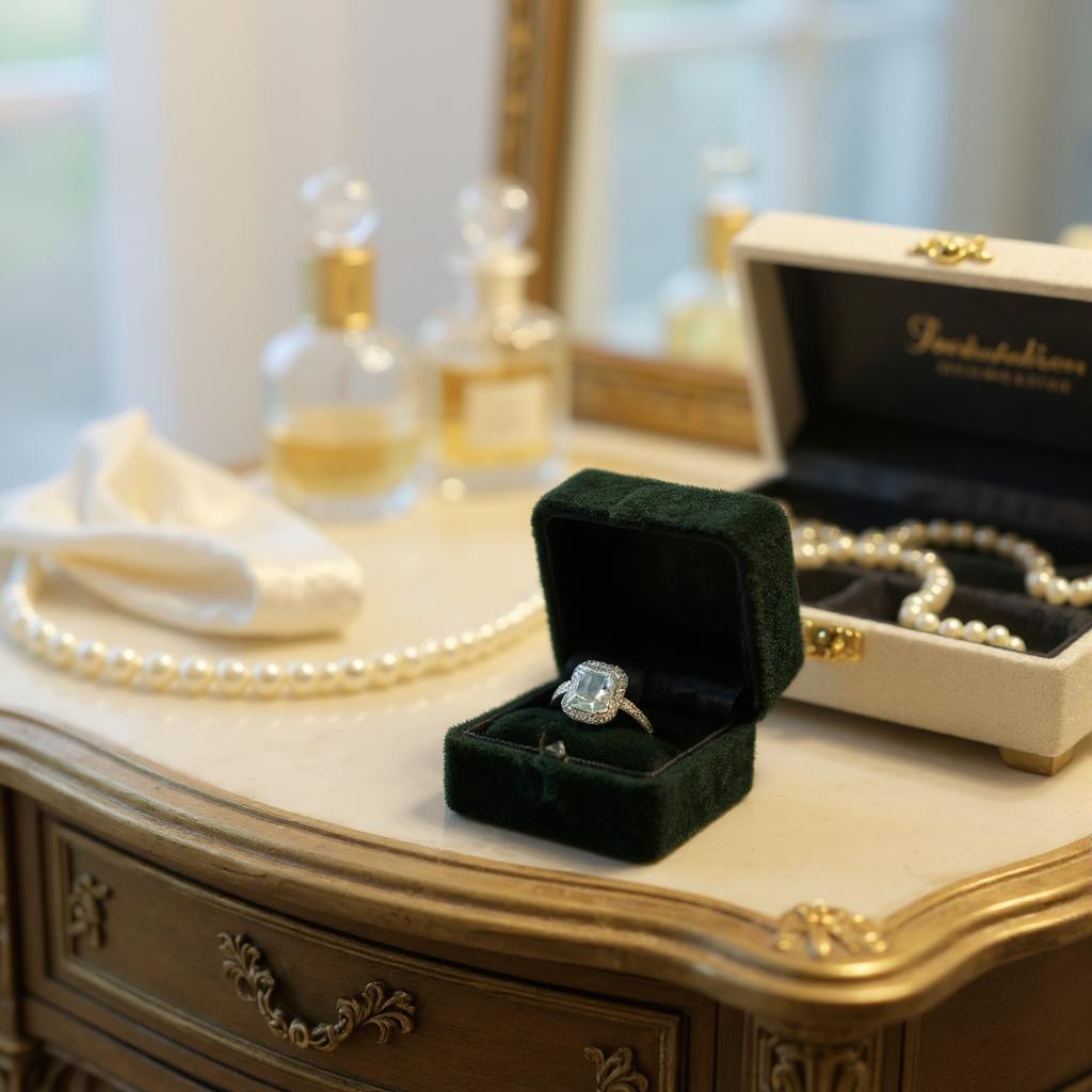 ROYAL RADIANCE EMERALD CUT CRYSTAL GOLD RING