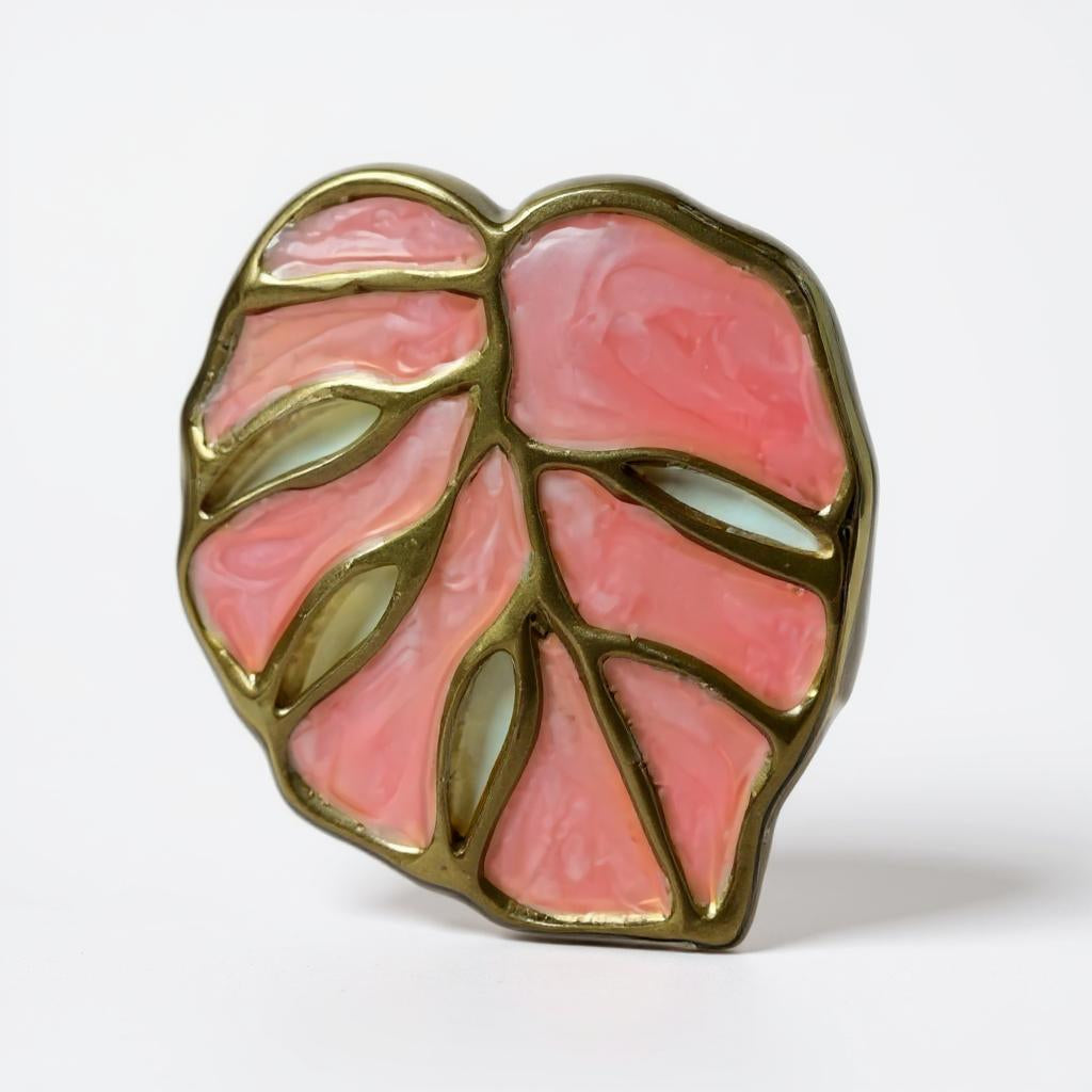 BLUSH PINK LEAF STUD EARRINGS