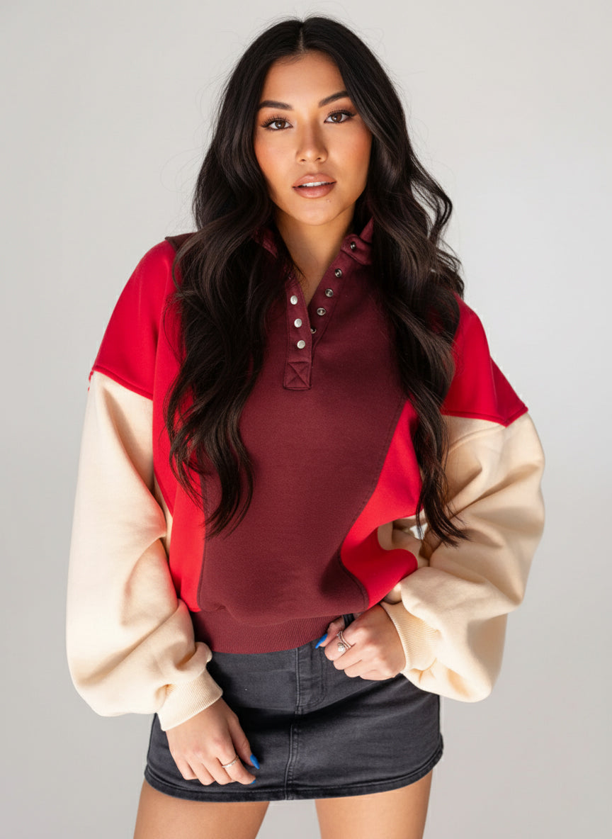 COLORBLOCK OVERSIZED SWEATSHIRT